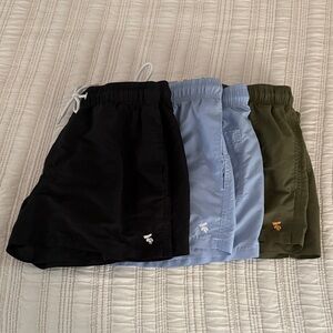 SHEIN Men's Swim Trunks - Black, Light Blue, Olive